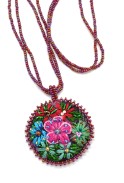 Embroidered Flower Necklace